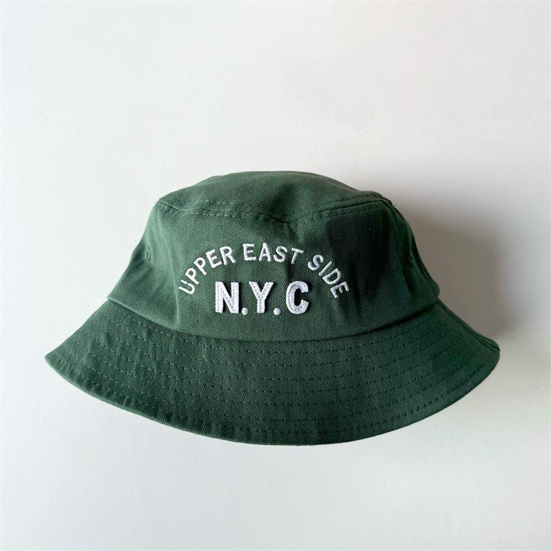 

Kids Bucket Hat 50-54cm 2-4 Years Korean Style Letter Print Summer Sun Hat Casual Simple Children Beach Cap for Boys Girls 50-52cm зелений