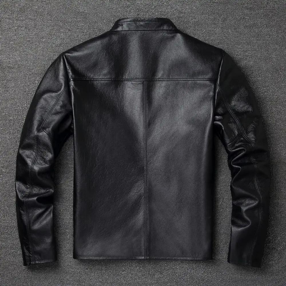 Chinesische Größe Schwarz Braun Casual Herren Jacken Echt Rindsleder Echtes Leder Jacke Männer Mäntel Herbst Chamarras De Cuero Para Hombre