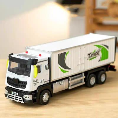 1:40-mestný kontajnerový nákladný automobil Zvuk a svetlo Model Prepravník Auto Hračka Vozidlo Zliatina+Plast Diecast Hračky Detská zbierka Darček