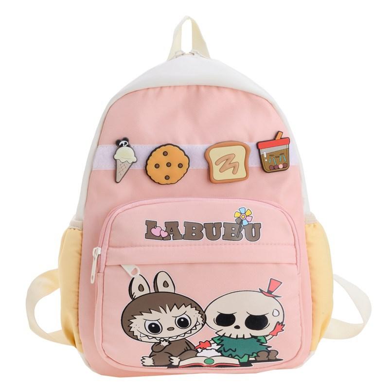 

Boys And Girls Backpack Cartoon Animation Foreign Style Printing Elementary School Bag Large Capacity Children S Backpack розовый