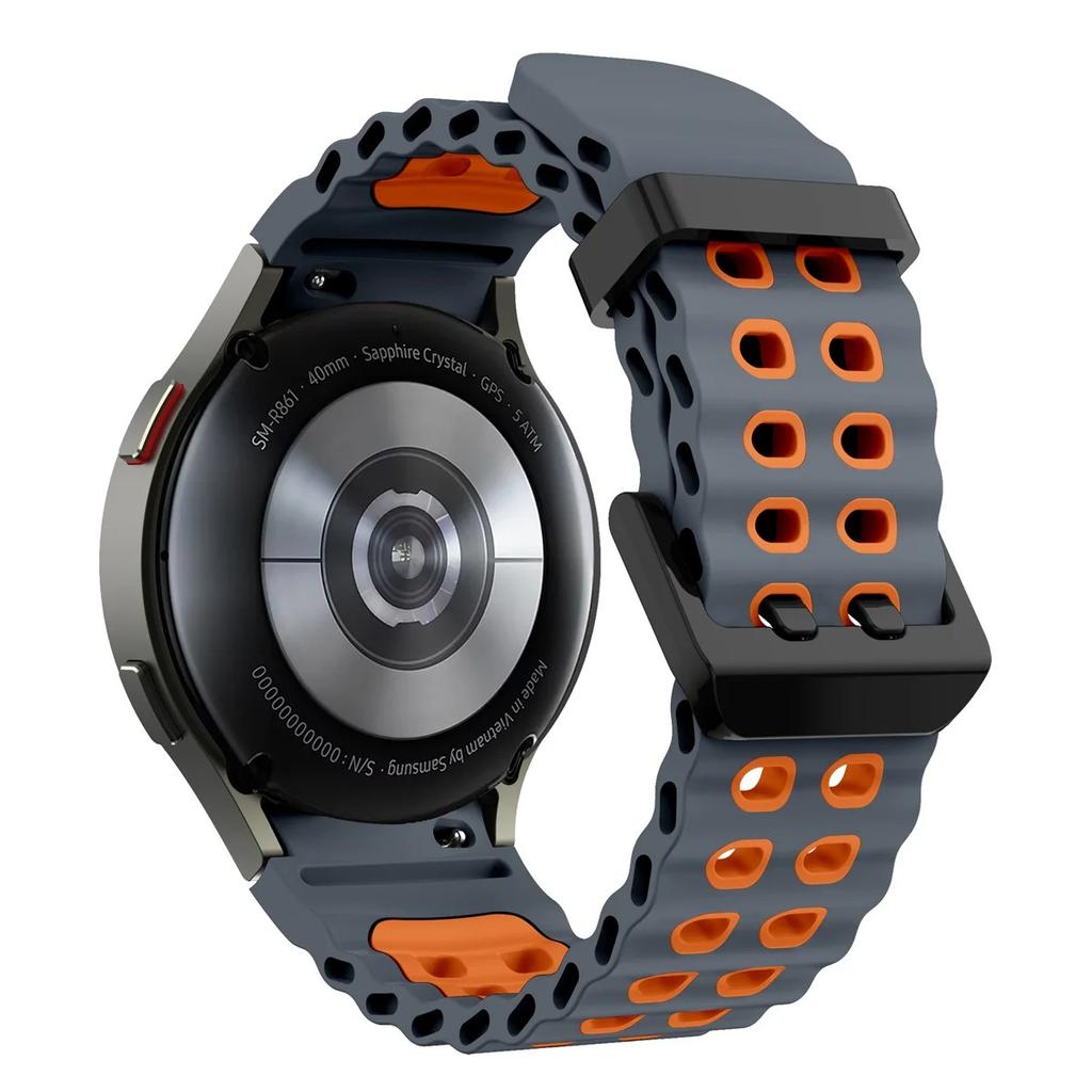 Silikonový řemínek pro Samsung Galaxy Watch 7 6 5 44mm 40mm Sportovní prodyšný náhradní náramek hodinky 4 6 classic 47mm 46mm 43mm