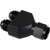 10AN Female to Parallel Dual 10AN 10AN Male Y Block Fuel Fitting Splitter Adapter Connector Aluminum Black