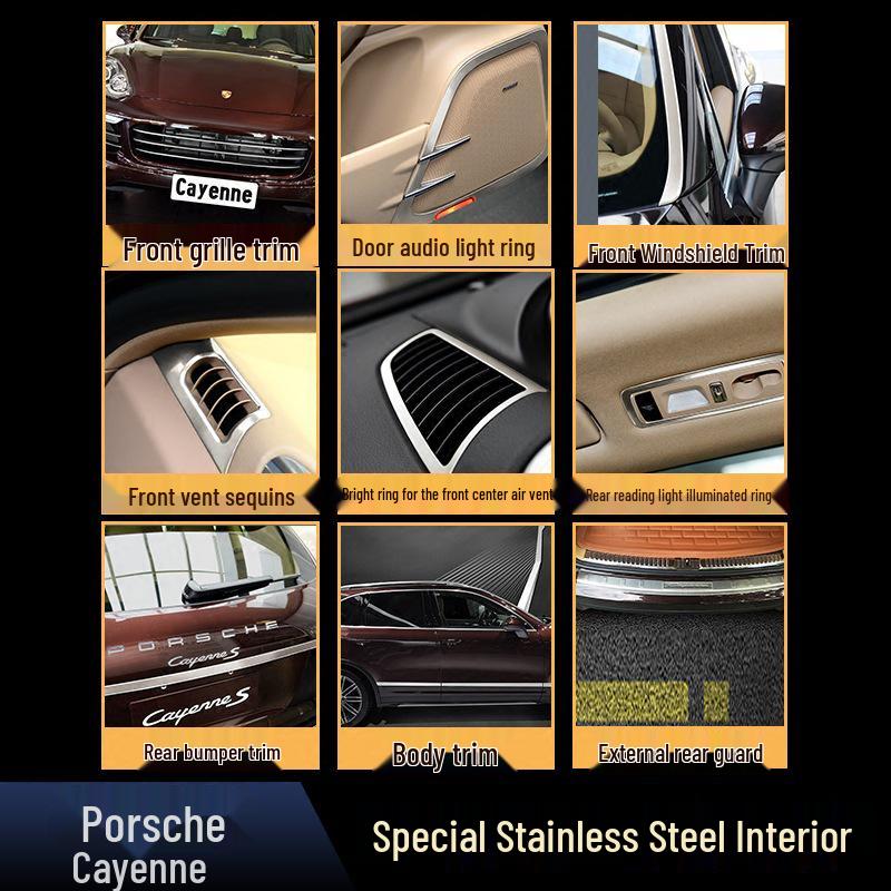 Porsche Cayenne Stainless Steel Rear Trunk Anti-Collision Trim Strip