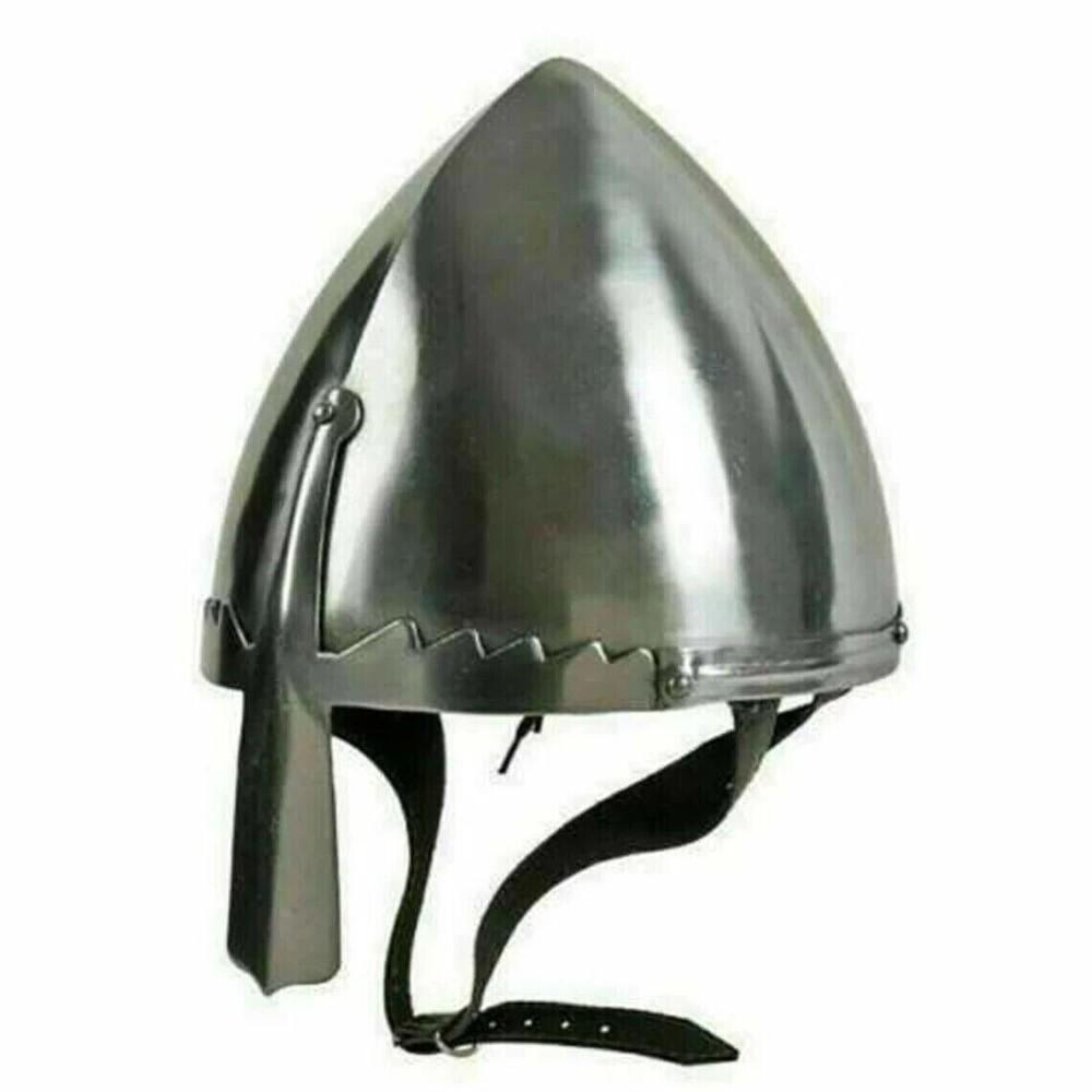 Casco Normano de Acero de Calibre 18 Medieval Armadura Vikinga
