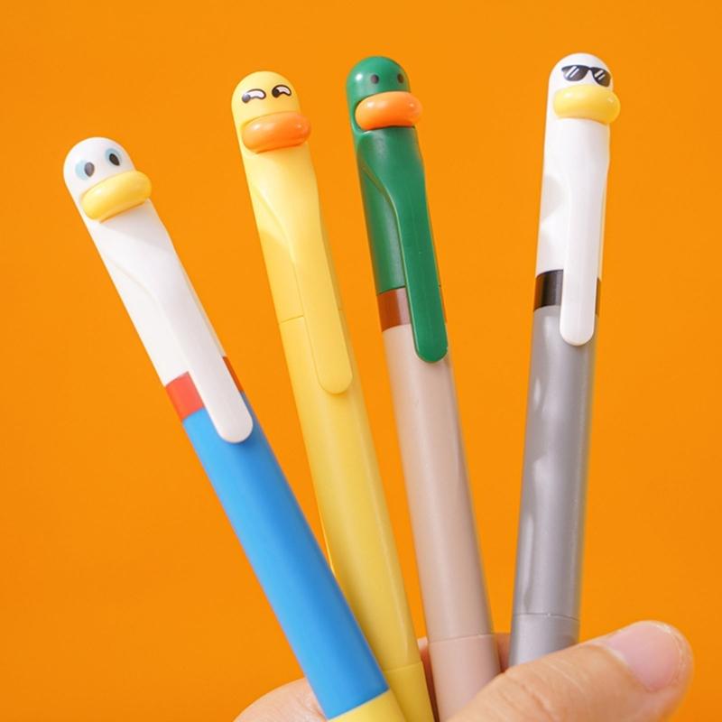 Cartoon Duck Gel Pen 0.5mm Tip Twist Action Gel Pen Quick Drying Journaling Pen Smooth Writing Experience for Writing