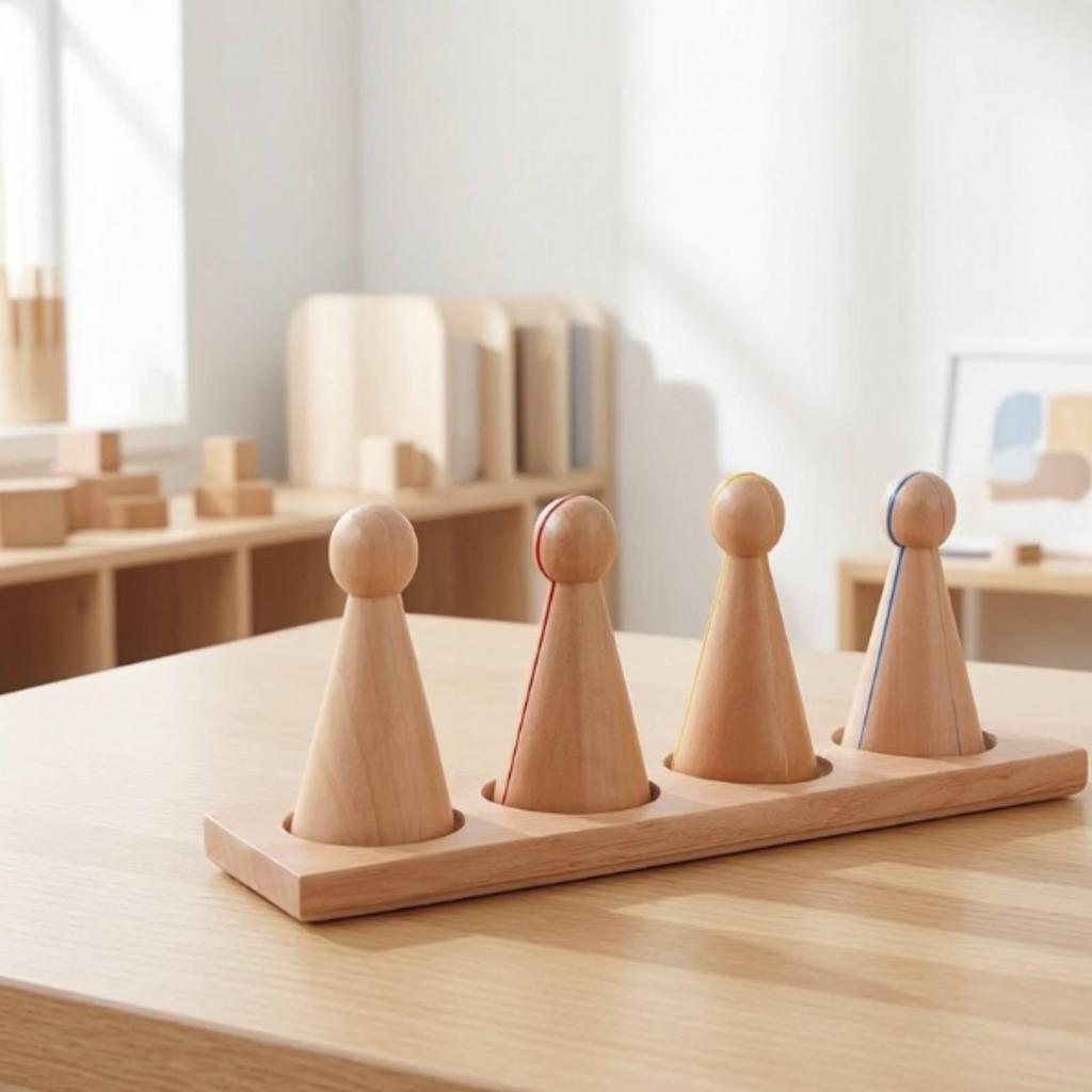 Wooden Fraction Puzzle with Base Hands-on Math Manipulative Educational