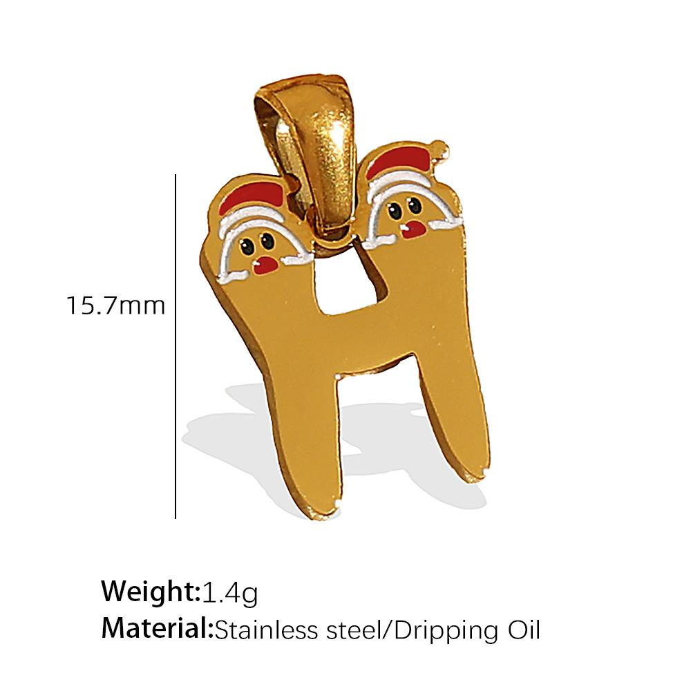 Titanium steel plated 18k gold accessories Christmas design elements series pendant on the new cute cartoon Internet celebrity jewelry