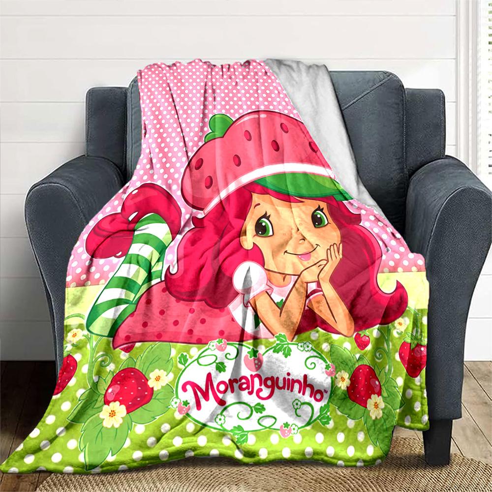 1pc Princess Strawberry11 Blanket, Gift, for Men and Women, Soft Blanket, Good for Sofa Bed Couch Travel, Lightweight Flannel Blanket