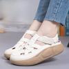 Fashion Summer Popular Velcro Women's Thick Bottom Sandals with Hollow Soft Bottom White Shoes Breathable Sports Leisure Shoes for Women