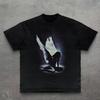 Fallen Angel Graphic Tee, Gothic Dark Art T-Shirt for Men Women, Vintage Style Occult Angel Wing Top, Emo Alt Streetwear Shirt