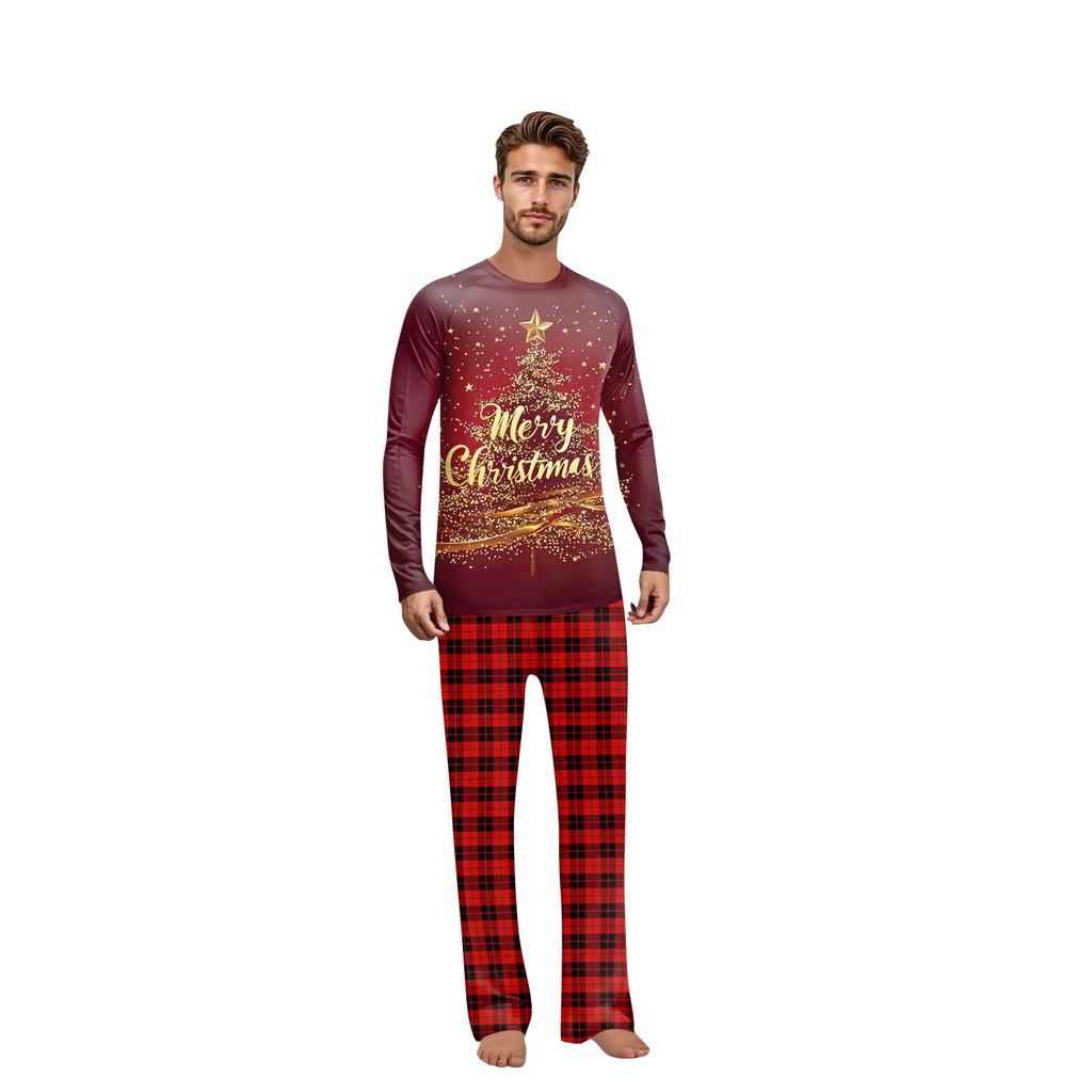 Christmas Prints Family Matching Long Sleeve Tops+Pants Set Family Matching Sets