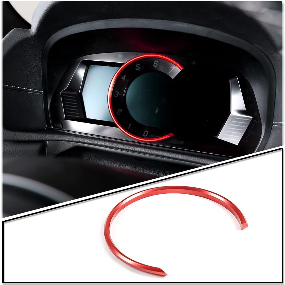 

Dashboard Trim Ring Compatible with Toyota Supra GR A90 A91 MK5 2019-2026, Car Interior Tachometer Decoration Ring Cover, Aluminum alloy Instrument червоний
