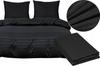Damask Hotel Bedding Stripes 160x200 + 2 Pillowcases + Sheet Black