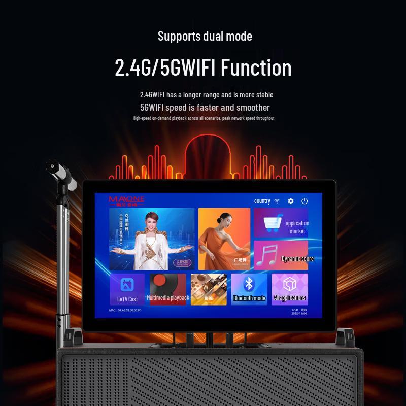 MALONE Portable Karaoke System with Display CN Plug (adapter Included)