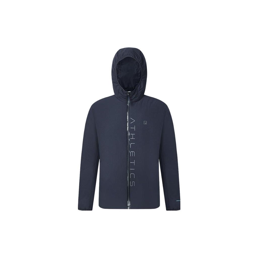 FILA Letter Print Hooded Fitness Cotton Jacket Men Jacket Royal-Blue A11M411904F-NV