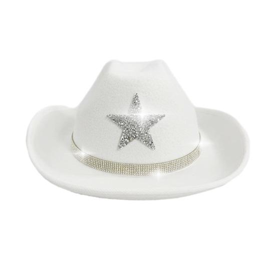 Kids Hat Sparkling Rhinestone Star Pattern Lightweight Comfortable Fit Cowboy Hat Carnivals Dress-Up Halloween Accessories