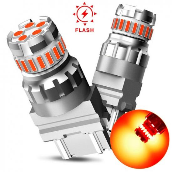 AUXITO 4 шт. 3157 3156 Красный мигающий LED лампа стоп-сигнала/габаритного огня без ошибок