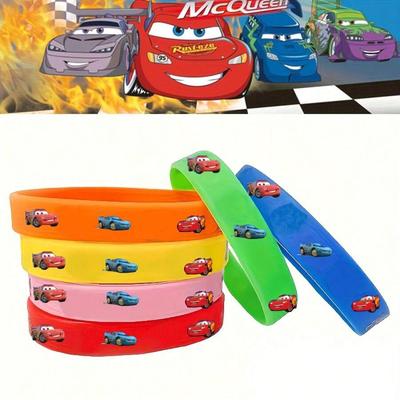 Braccialetti per Auto Bomboniere Braccialetto in Gomma Siliconica Lightning McQueen per Bambini Ricompense Premi Sacchetto Regalo Regali per Festa di Compleanno