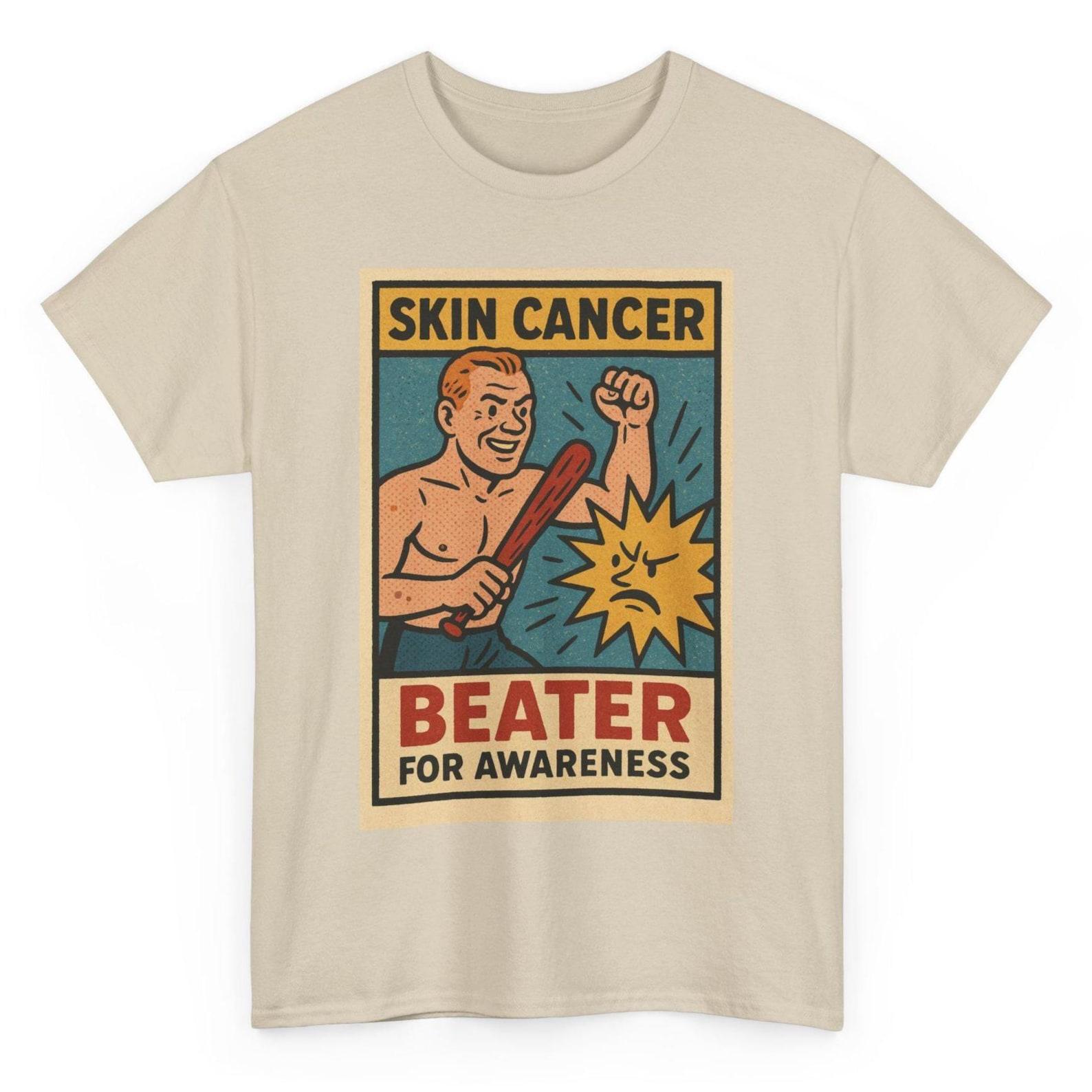 Skin Cancer Survivor T-Shirt: Retro Comic Pop Art Awareness Tee L