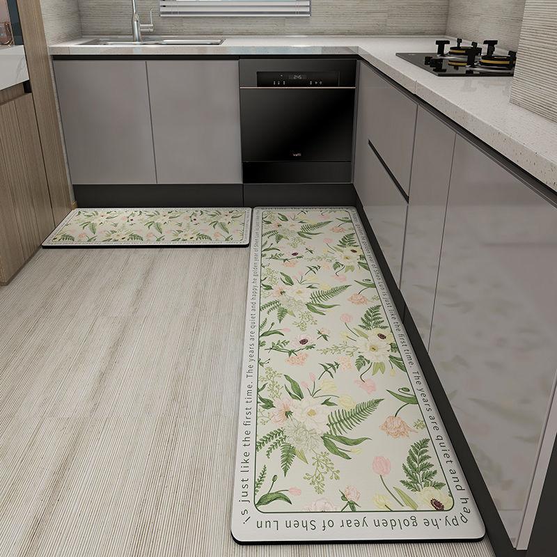 Super Absorbent Kitchen Floor Mat Diatom Mud Pad Bath Pad Anti-Slip Carpet Kitchen Mats Wipeable Wash Long Strip Carpet