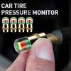 Car Tire Pressure Monitor Valve 36 PSI 2.4 Bar Tire Pressure Sensor Stem Caps for Cars Motorcycles Bicycles Visual Tri-Color Alarm