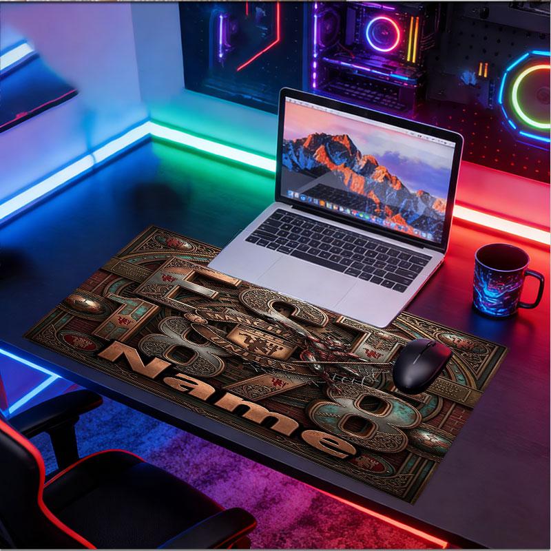 Custom Name Personalized Manchester United Pattern Mousepad, Laptop PC Desk Mat, Decorative Desk Mat for Home Keyboard Pad Gift