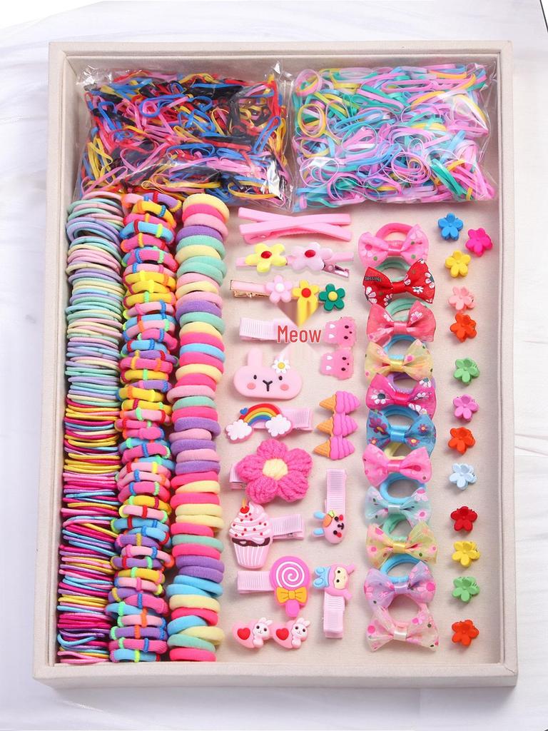 Children's Hair Accessories Gift Set: Hair Clips, Hairpins, Baby Ties, and Princess Hair Ropes