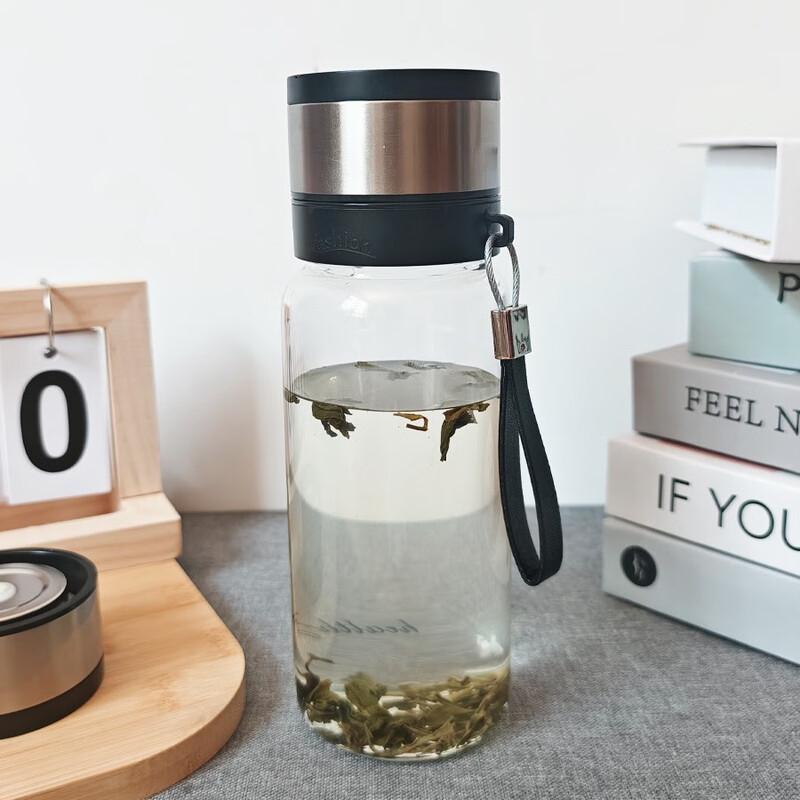 Shangqi 1000ML One-Touch Open Glass Tea Infuser Bottle