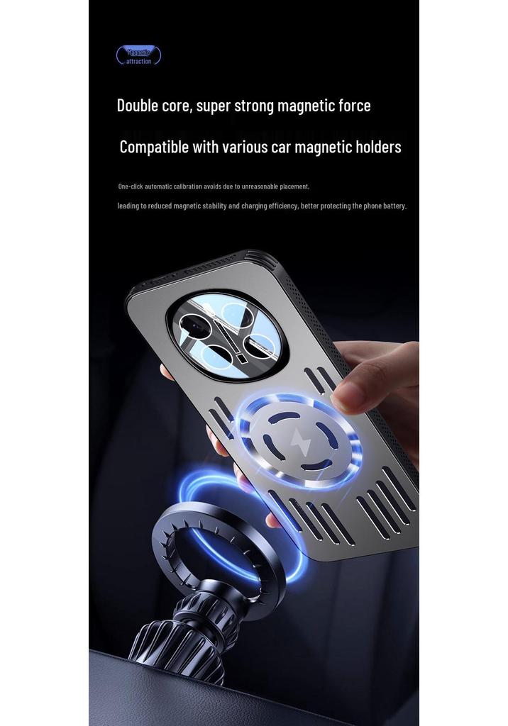 Honor 500Pro Magic 8 Metal Frosted Magnetic X70 Case with Heat Dissipation & Power Protection