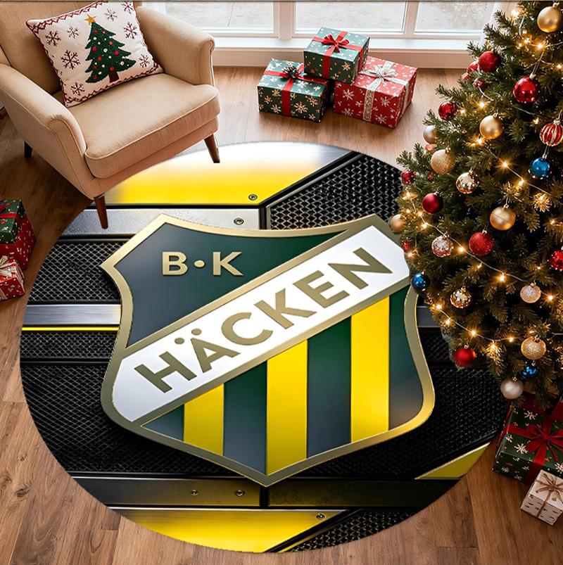 BK Hacken Pattern Round Rug, Indoor/Outdoor Mat, for Picnic, Gameroom, Bedroom, Office, Living Room, Home Decor Carpet, Birthday Gift