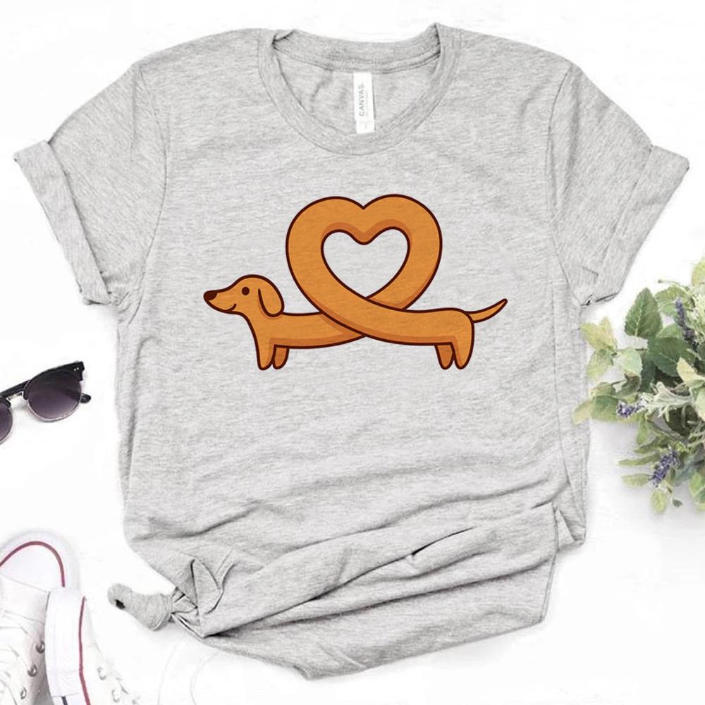 Dachshund T Shirt Women Summer Comic Y2K Top Girl Comic Clothes