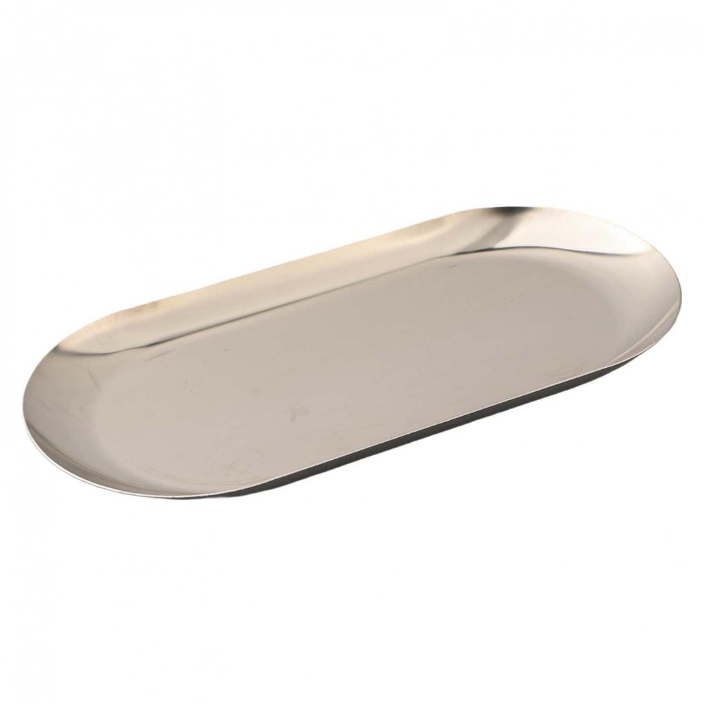 Practical Oval Stainless Steel Tray Perfect for Serving Snacks or Drinks