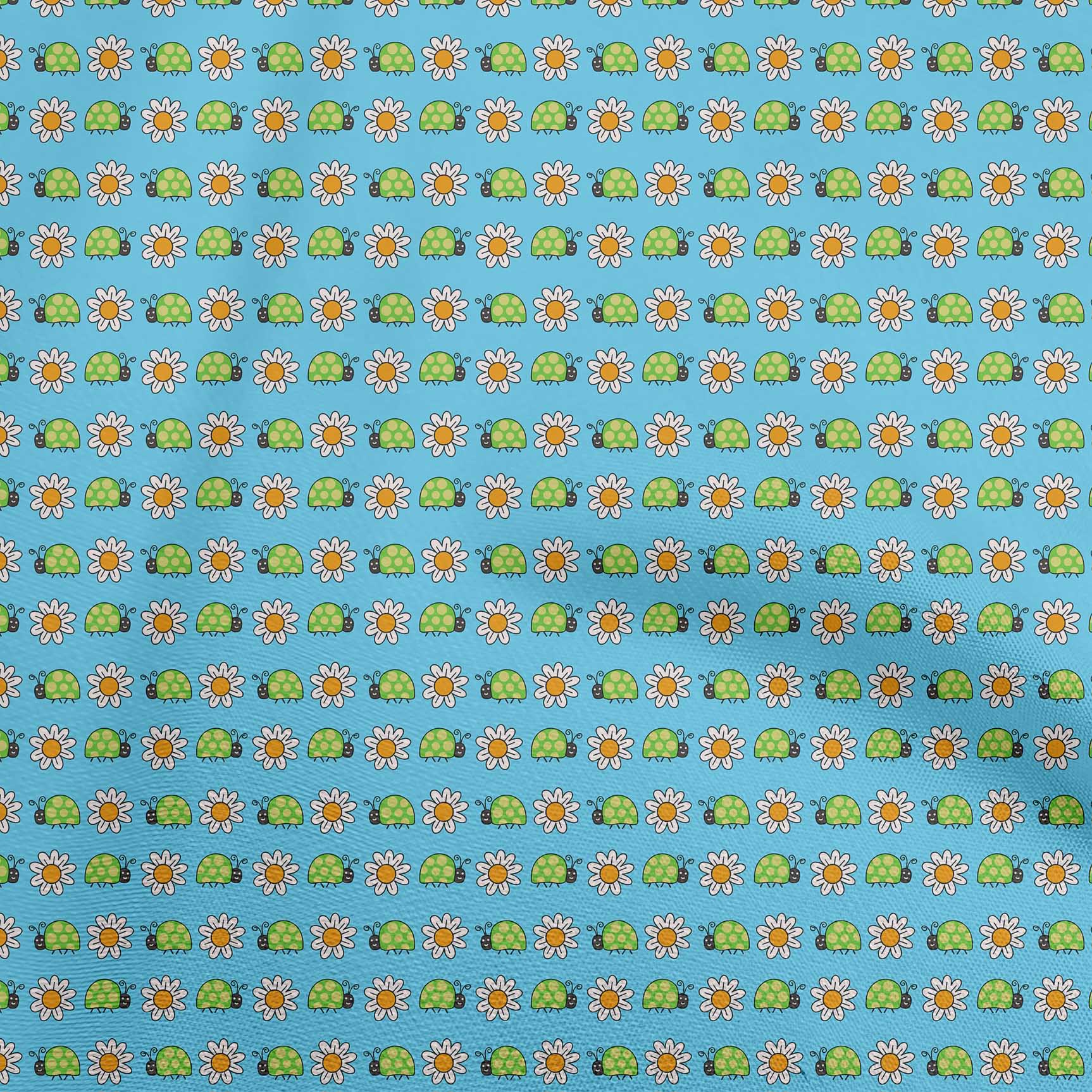 

oneOone Cotton Poplin Light Green Fabric Bird Ladybird Fabric For Sewing Printed Craft Fabric By The Yard 42 Inch 42 Inch Wide - Viscose Chiffon бірюзовий колір синій
