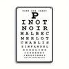 'Wine Eye Chart' Humorous Metal Sign - Wine Lover's Delight, Home Bar Cellar Decor, Unique Gift Idea