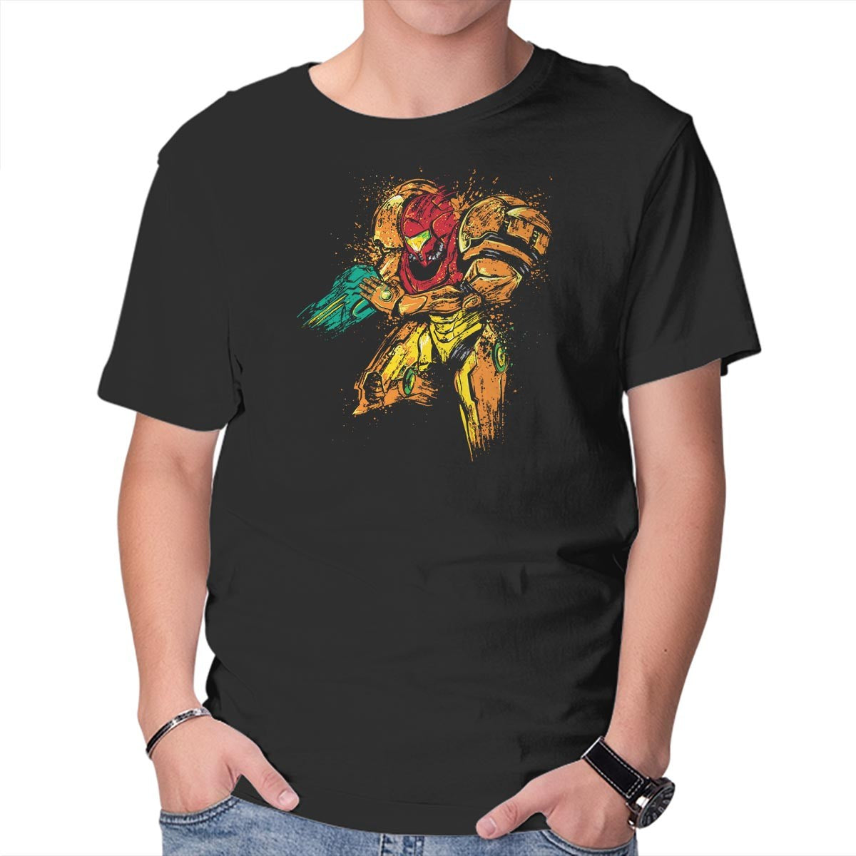 Unisex Crew Neck T-Shirt Splattered Bounty Hunter Graphic Short Sleeve Casual Tee XXXXL
