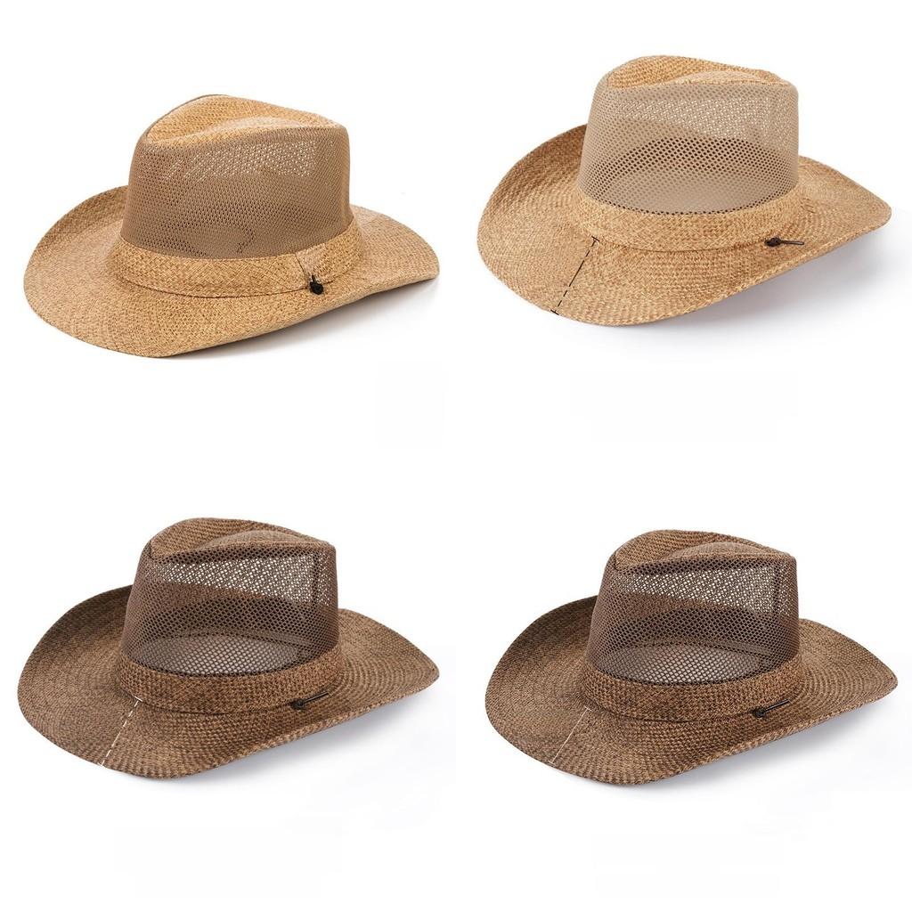 Casual Summer Sun Hat For Men With Wide Brim And Breathable Straw Material For Outdoor Fishing And Sun Protection