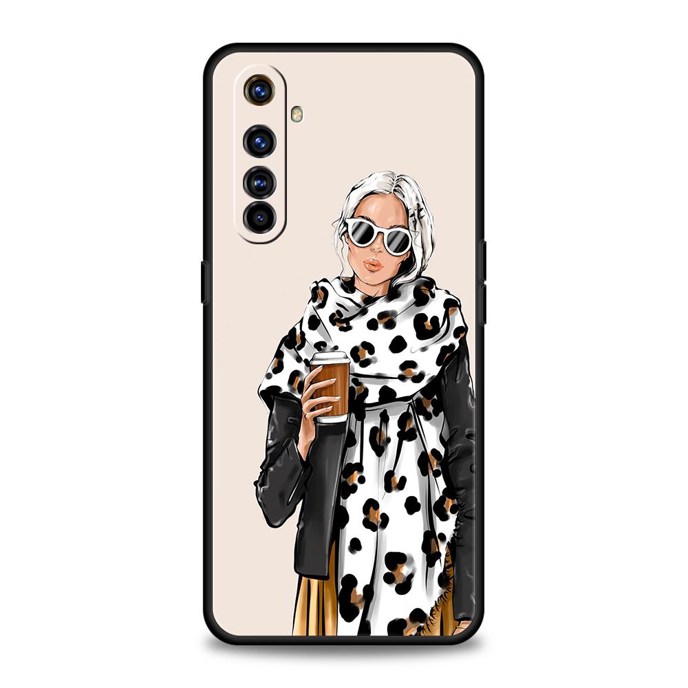 Girl Boss Female Coffee Phone Case For Realme 13 12 11 10 9 8 5G 7 C25 C35 GT5 GT3 GT2 Pro Plus For Realme GT Neo 2 3 3T 5 Cover