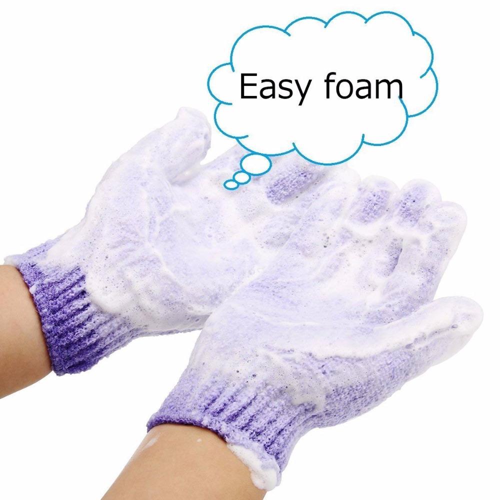 2pairs Bath For Peeling Exfoliating Mitt Glove For Shower Scrub Gloves Resistance Body Massage Sponge Wash Skin Moisturizing SPA Foam