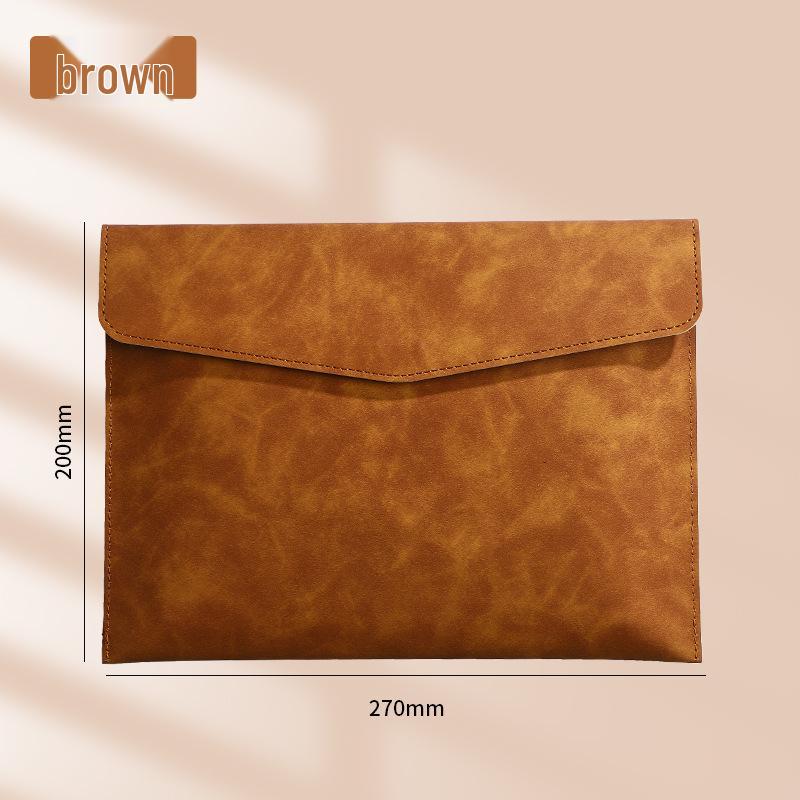 Thickened Waterproof A4 Leather File Folder with Snap Button & Customizable Logo
