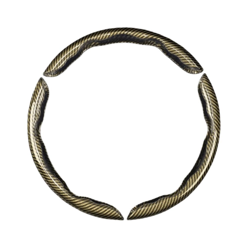 Kohlefaser Auto Lenkradabdeckung Segmentiert 38cm Auto Lenkradgriffe Abdeckung Anti-Rutsch Auto Lenkradschutz