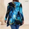 Women Plus Size V Neck Long Sleeve Halloween Ghost Pumpkin Printed Asymmetric Hem Tunic Top