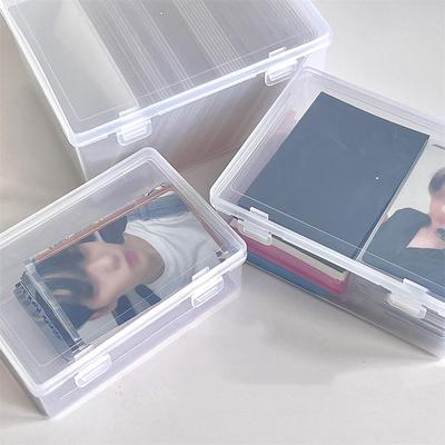 PP Storage Box Transparent Desktop Organizer Large Capacity Stickers Pencil Box Subpackage Holder Desktop Stationery Storage Box