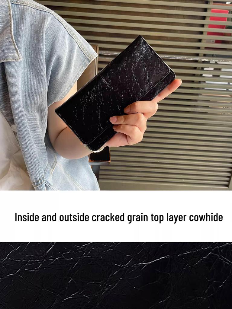 Women's Genuine Leather Long Wallet 2025 - Card Holder, Trendy, High-End, Practical Design