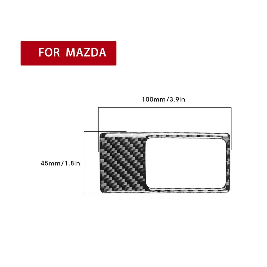 Qiilu Parking Button Frame Cover Carbon Fiber Sticker Center Console Decoration Cover Fit Mazda MX‑5 / Roadster ND16-20