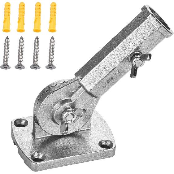 Stainless Steel Flag Pole Holder Heavy Duty Multi-Position Flag Pole Bracket Multi-Angle Adjustment Wall Mounting Bracket for 1 Inch Flag