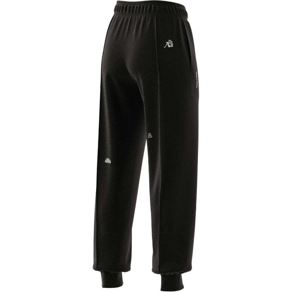 Adidas Solid Color Logo Jogger Knit Sports Pants Women Bottoms Black IC0806