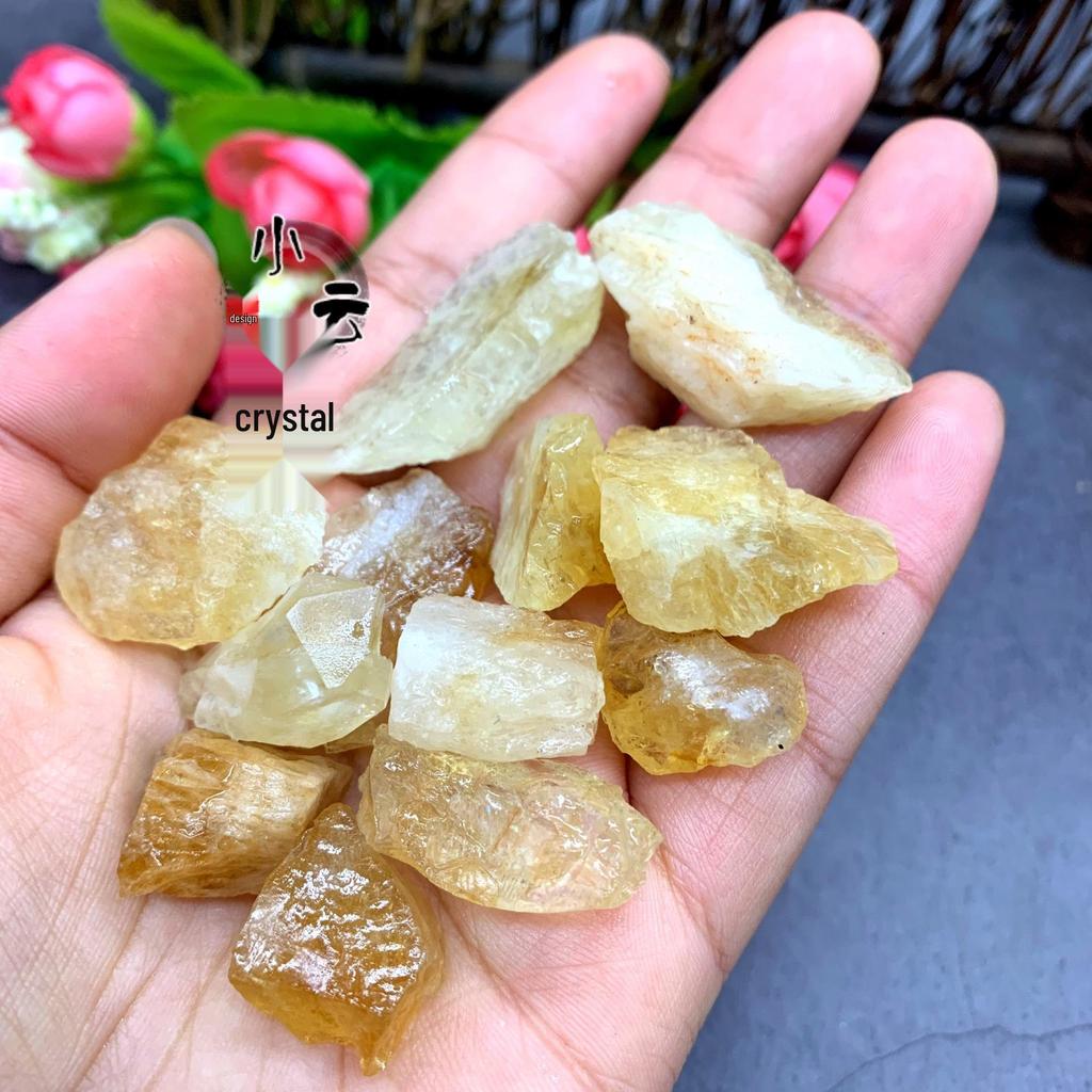 Natural Brazilian Yellow Citrine Raw Stone Aromatherapy Crystal Ornament 