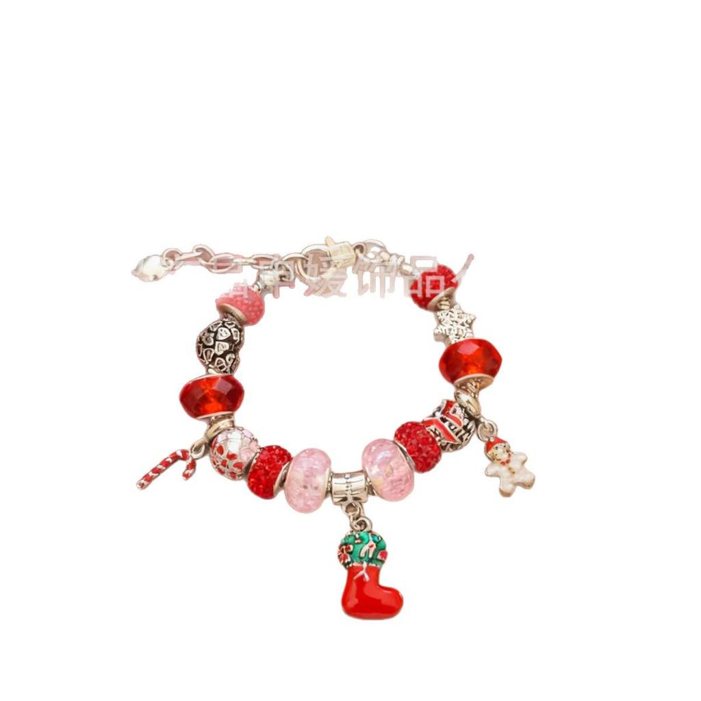 DIY Family Bracelet: Christmas Snowman & Snowflake Rhinestone Bangle Magic Jewelry