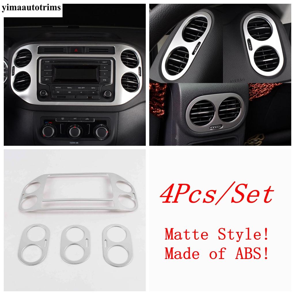 Car Dashboard Frame Central Control Air Vent Head Light Lamp Cover Trim ABS Accessories For Volkswagen VW Tiguan MK1 2008 - 2015