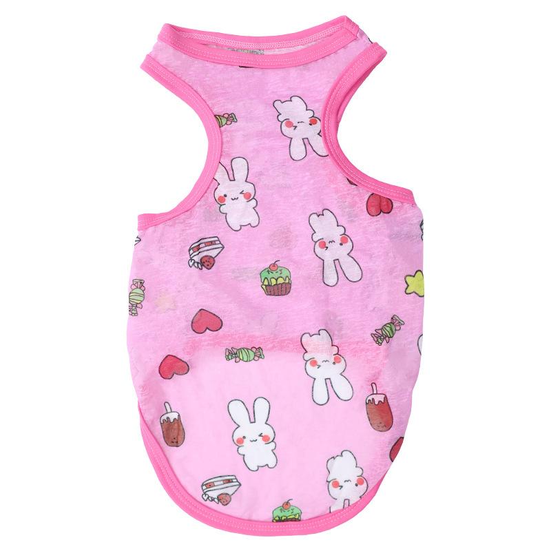 

Pet Small and Medium-sized Dogs, French Bullfighting Cats, Teddy Bichon Frises, Dog Clothes, Spring and Summer Sun Protection and Cooling Vests L розовый